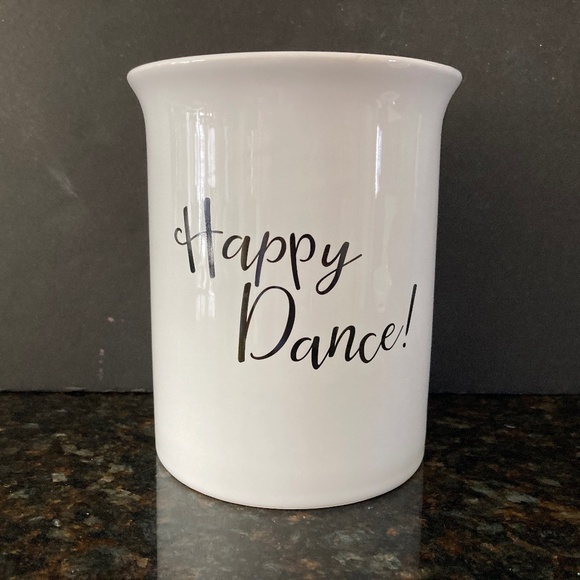 in the kitchen with DAVID/Happy Dance! White Utensil Crock & Spoon Rest/NEW!!! - Picture 3 of 6